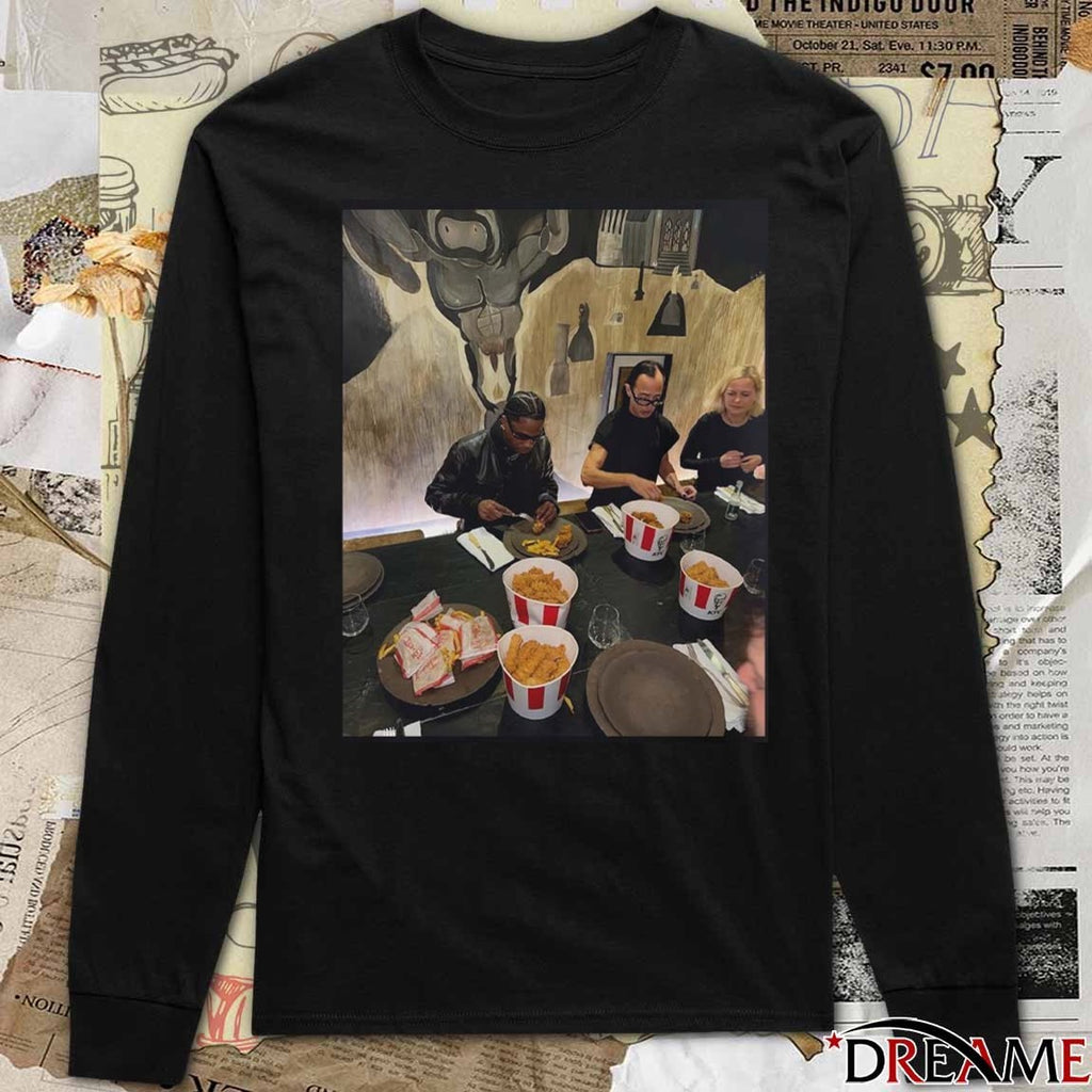 Travis Scott And Rick Owens Eating KFC Together Photo t-shirt