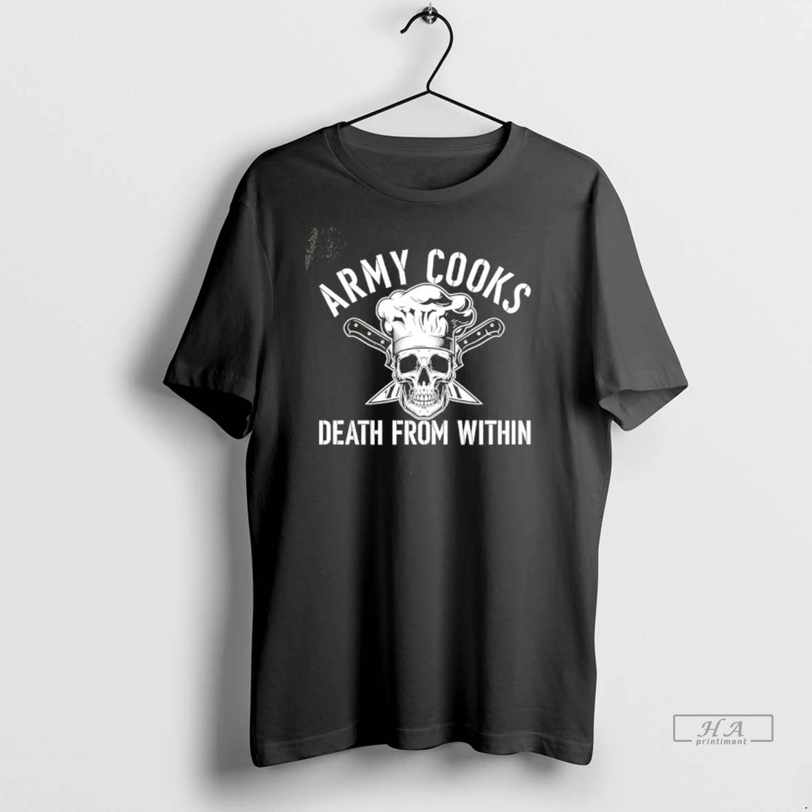 Official Trendy Army Cooks Death From Within Skull Chef Tee Shirt Sweater