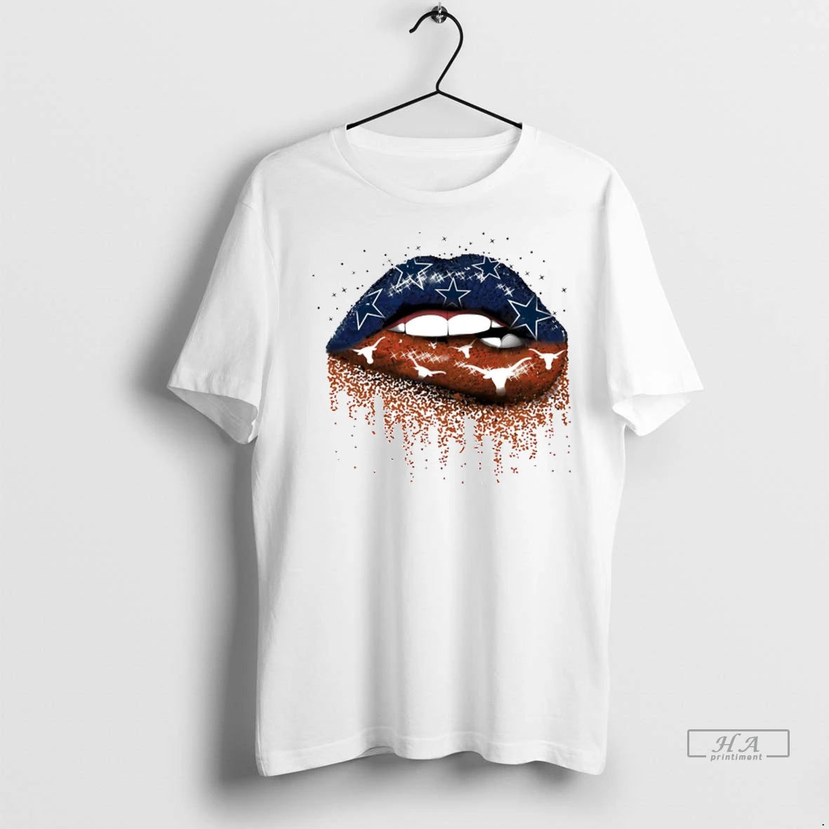 Official Trendy Dallas Cowboys And Texas Longhorns Lips Falling Hearts Shirt Sweater