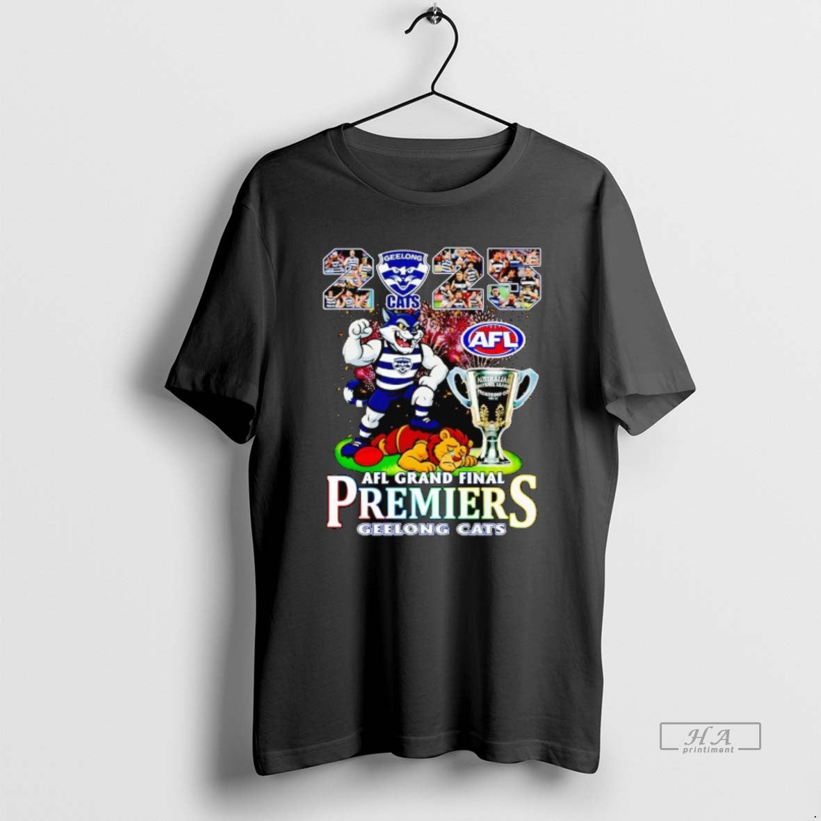 Official Trendy Geelong Cats 2025 Afl Grand Finals Premiers Mascot Trophy