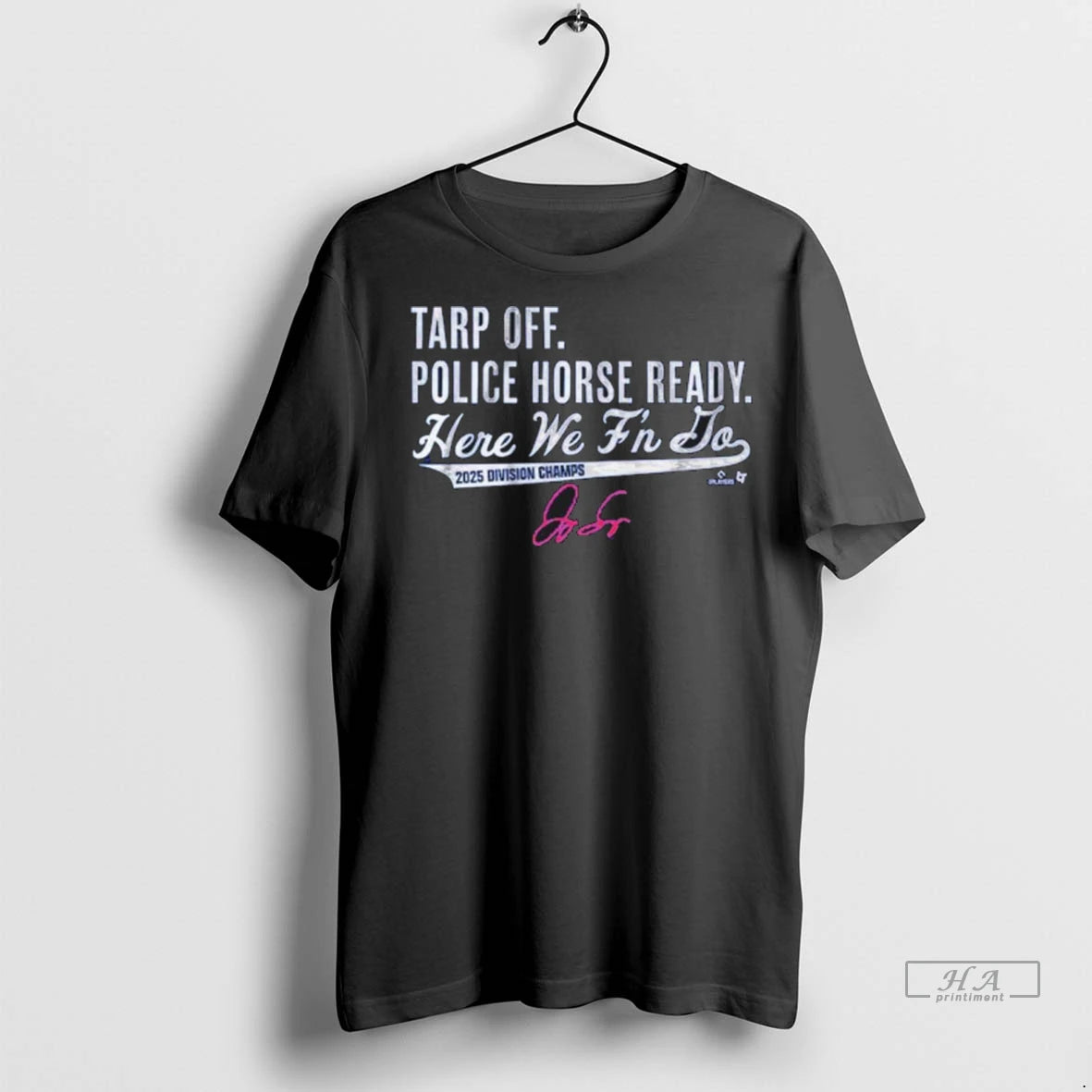 Official Trendy George Springer Tarp Off Police Horse Ready Division Champs Shirt Sweater
