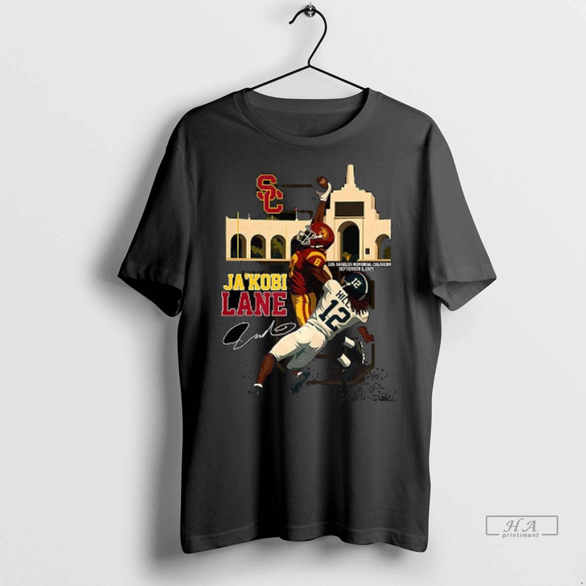 Official Trendy Jakobi Usc Trojans Lane Los Angeles Memorial Coliseum 2025 Signature Graphic Shirt Sweater