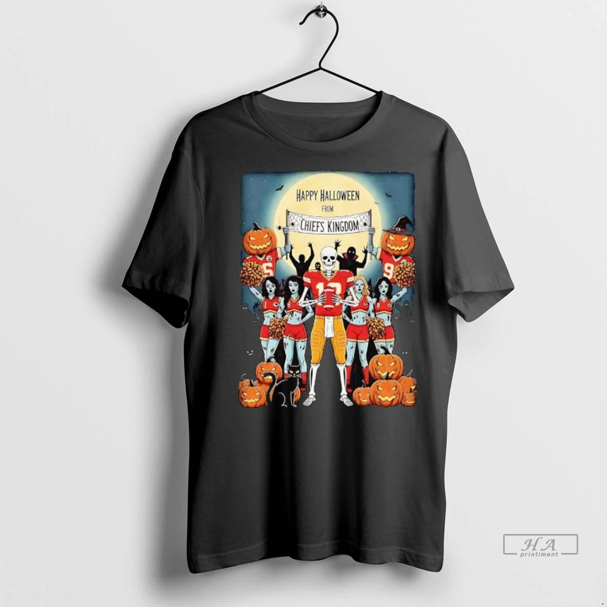 Official Trendy Kc Chiefs Kingdom Skeletons Happy Halloween Shirt Sweater