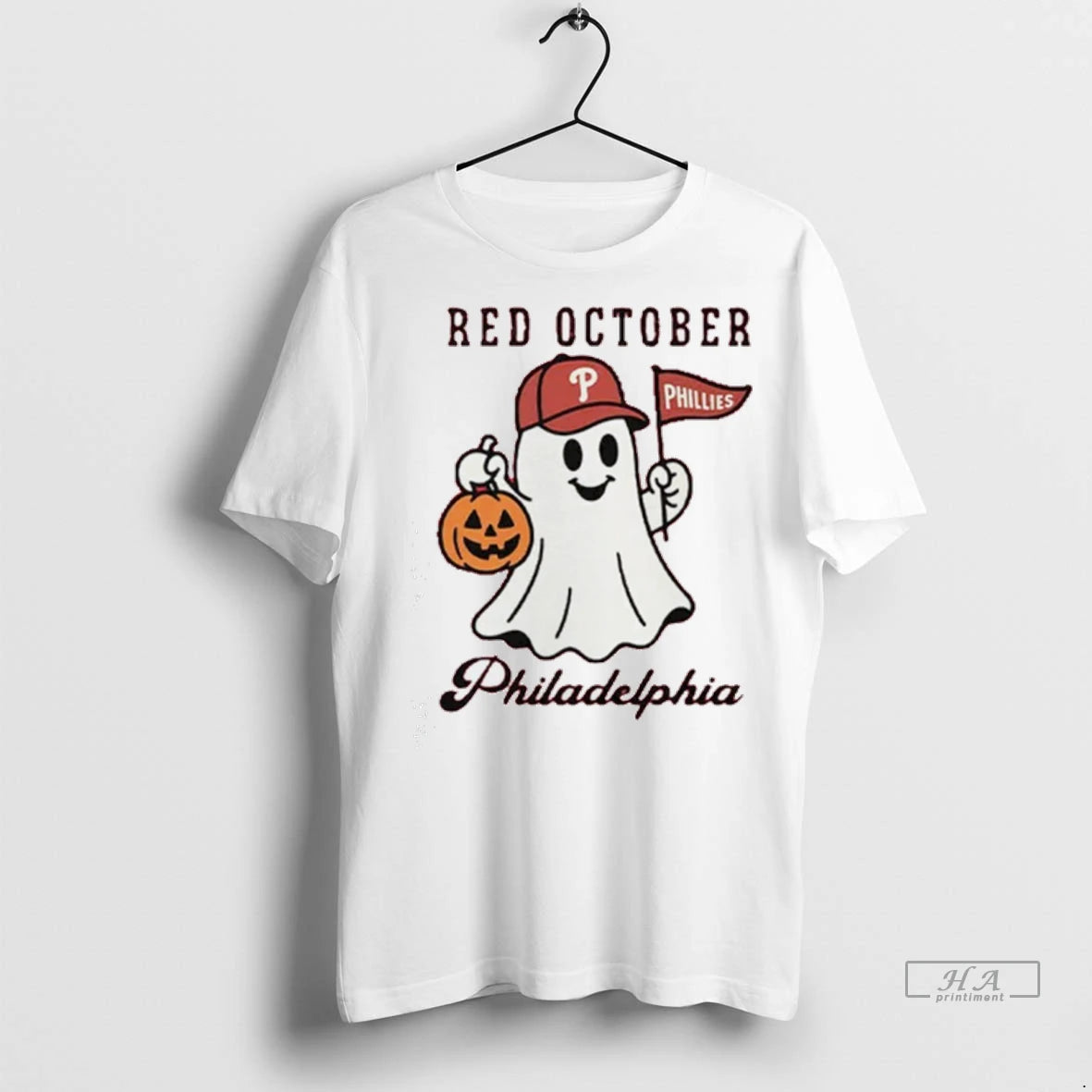Official Trendy Red October Philadelphia Phillies Halloween Ghost Shirt Sweater