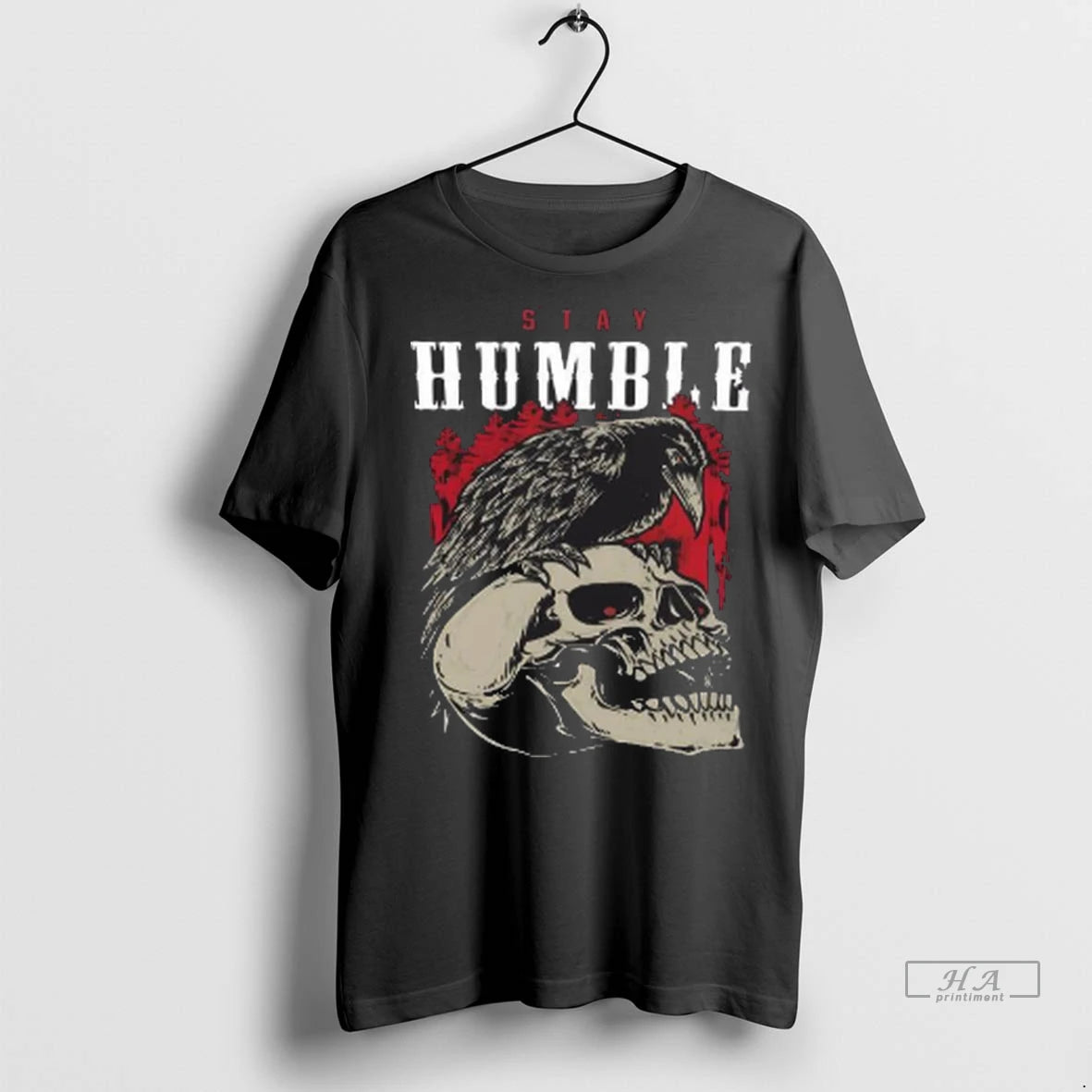 Official Trendy Stay Humble Raven Skull Shirt Sweater