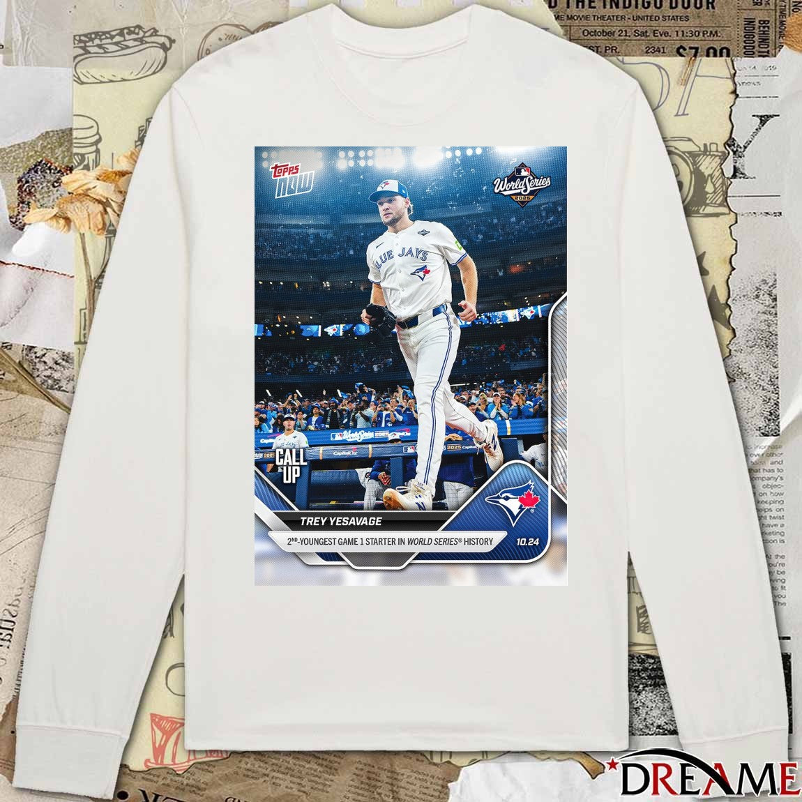 Trey Yesavage Toronto Blue Jays 2025 MLB Topps 2nd Youngest Game 1 Starter In World Series History t-shirt