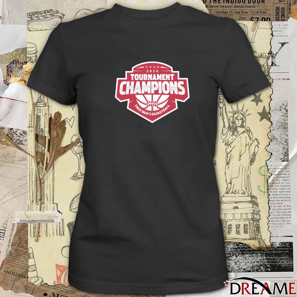 Troy Trojans Men’s Basketball 2026 Tournament Champions Sun Belt Conference t-shirt