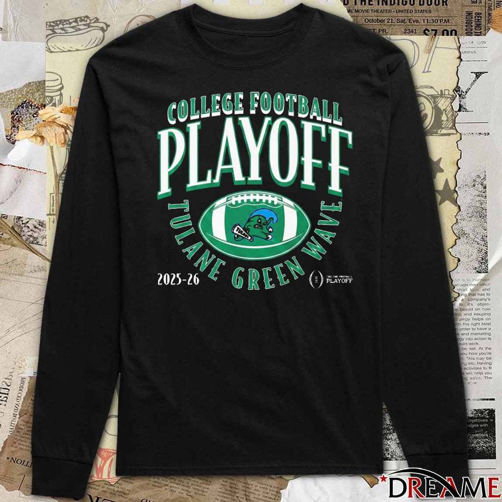 Tulane Green Wave Football 2025-26 College Football Playoff Curve t-shirt