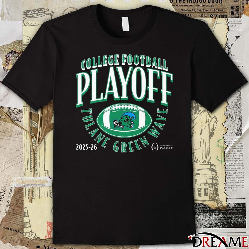 Tulane Green Wave Football 2025-26 College Football Playoff Curve t-shirt