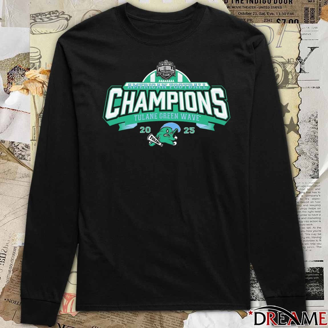 Tulane Green Wave Football AAC American Football Champions 2025 NIL t-shirt