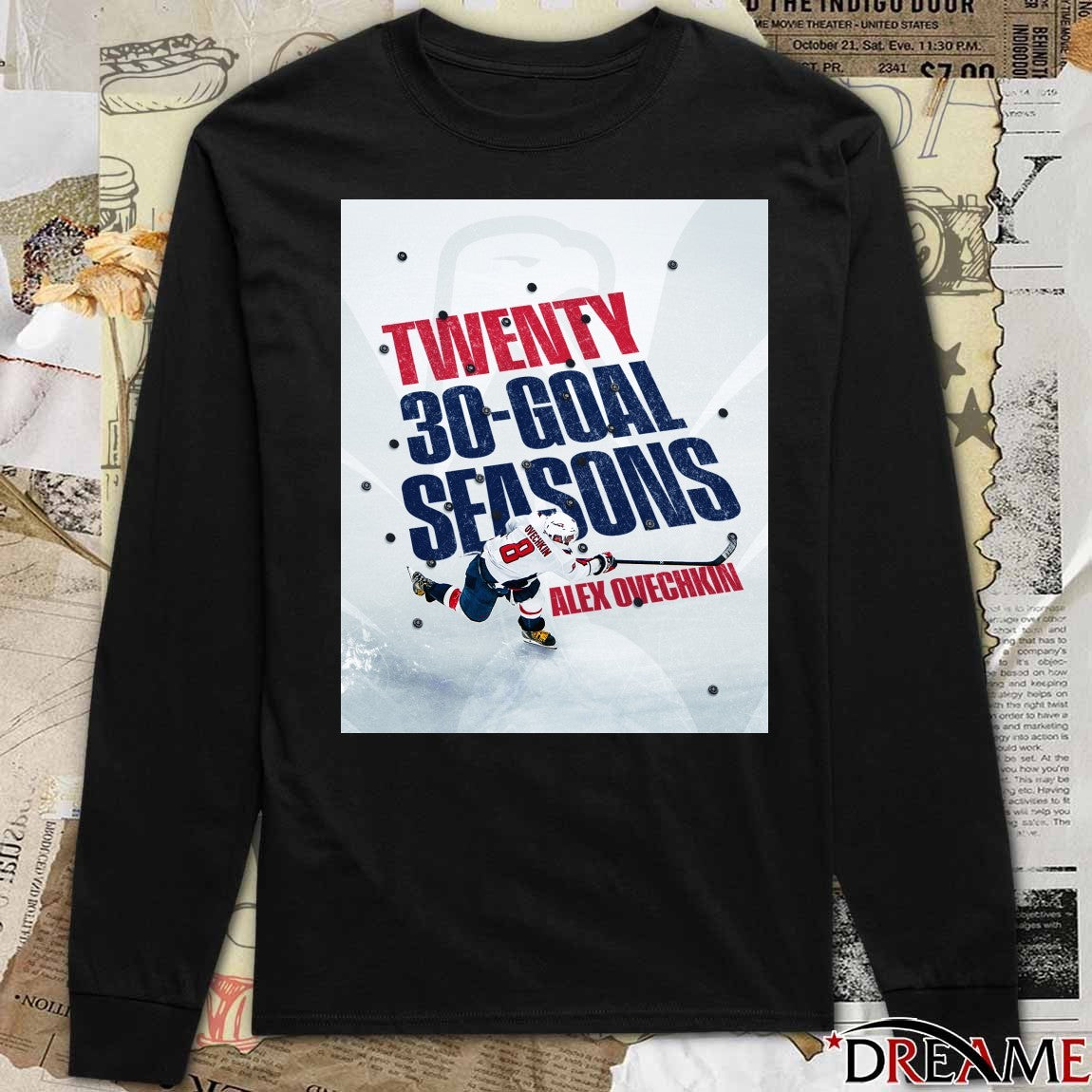Twenty 30-Goal Seasons Alex Ovechkin Washington Capitals Hockey Poster t-shirt