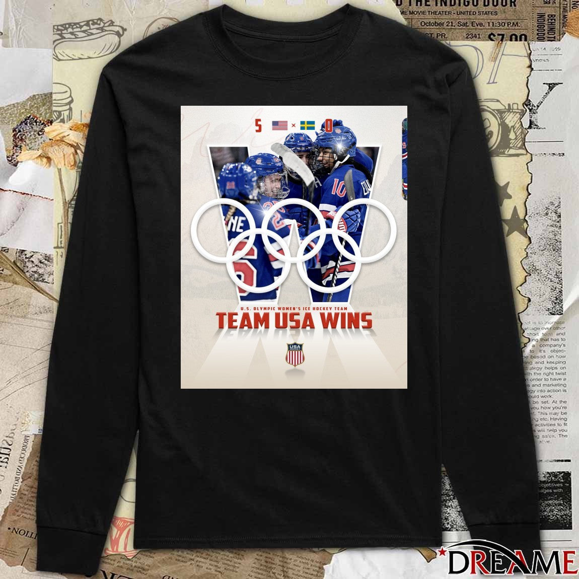 U.S Olympic Women’s Ice Hockey Team Team USA Wins Sweden 5-0 t-shirt