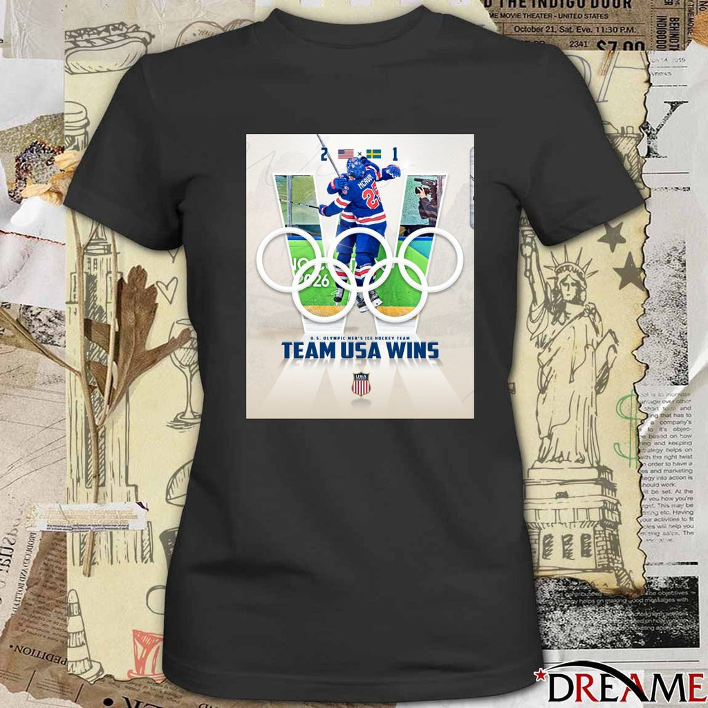 U.S. Olympic Men’s Ice Hockey Team Team Usa Wins Sweden 2-1 t-shirt