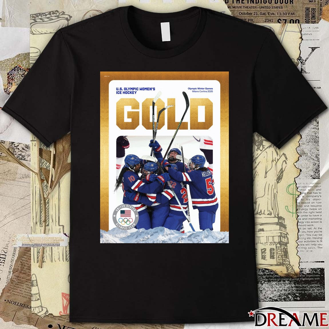 U.S. Olympic Women’s Ice Hockey Olympic Winter Games Milano Cortina 2026 Gold Medal t-shirt