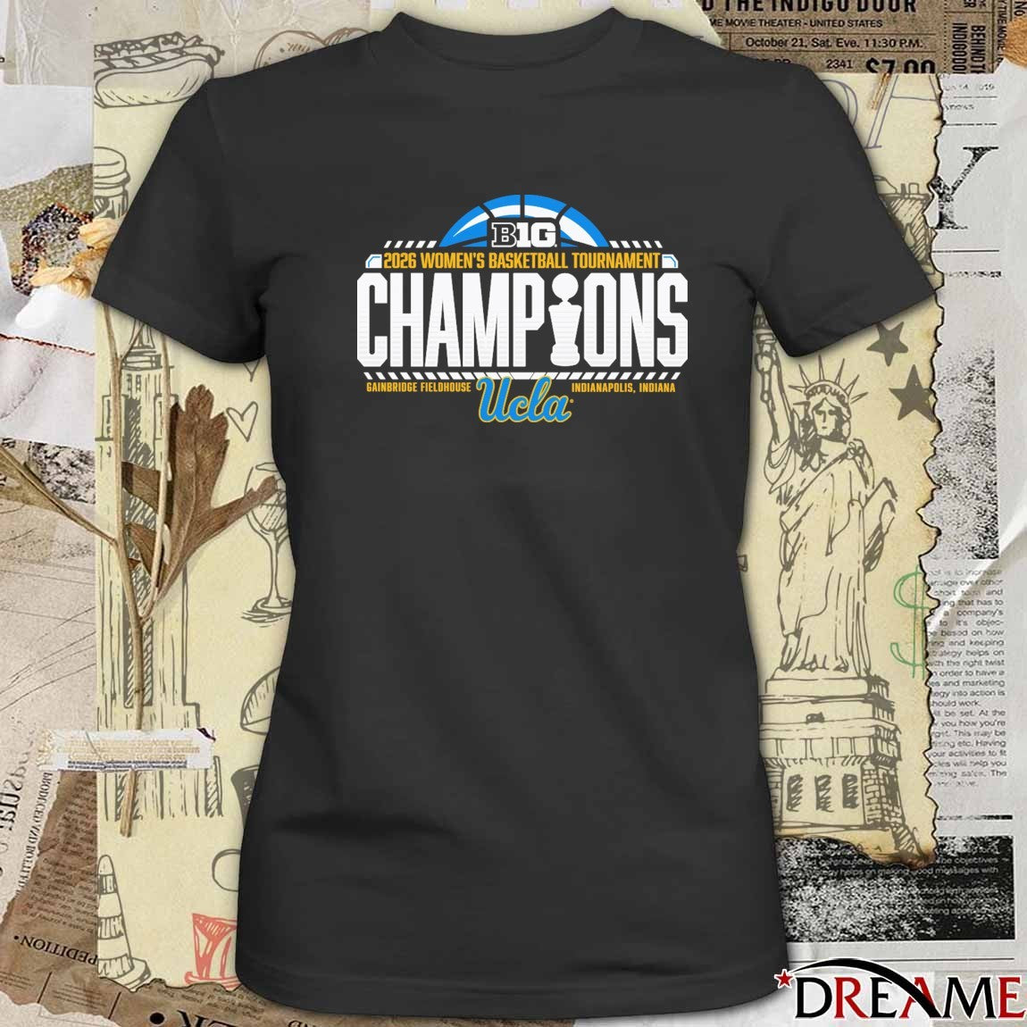 UCLA Bruins 2026 Big Ten Women’s Basketball Tournament Champions Gainbridge Fieldhouse Locker Room t-shirt