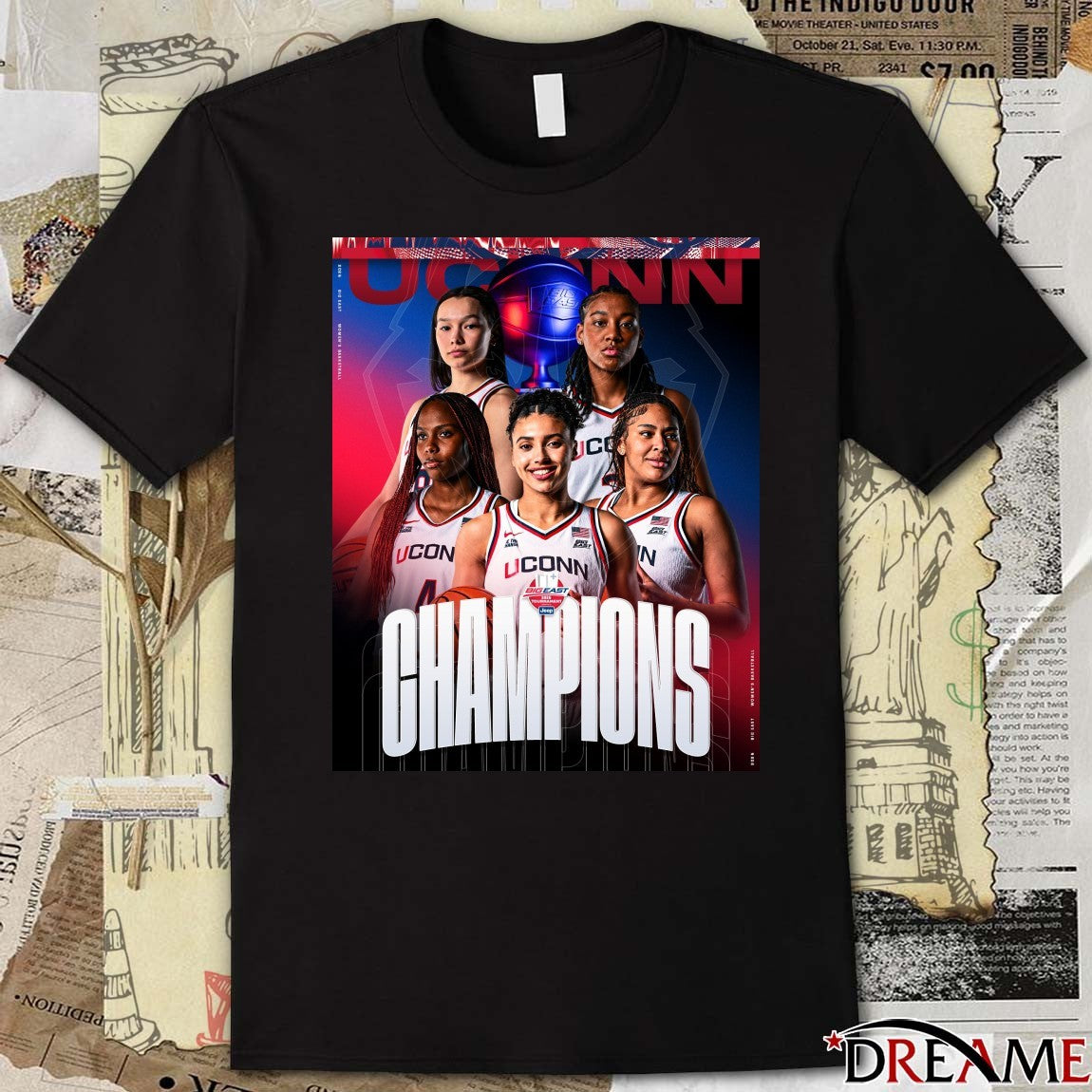 UConn Huskies 2026 Big East Women’s Basketball Tournament Champions Poster t-shirt