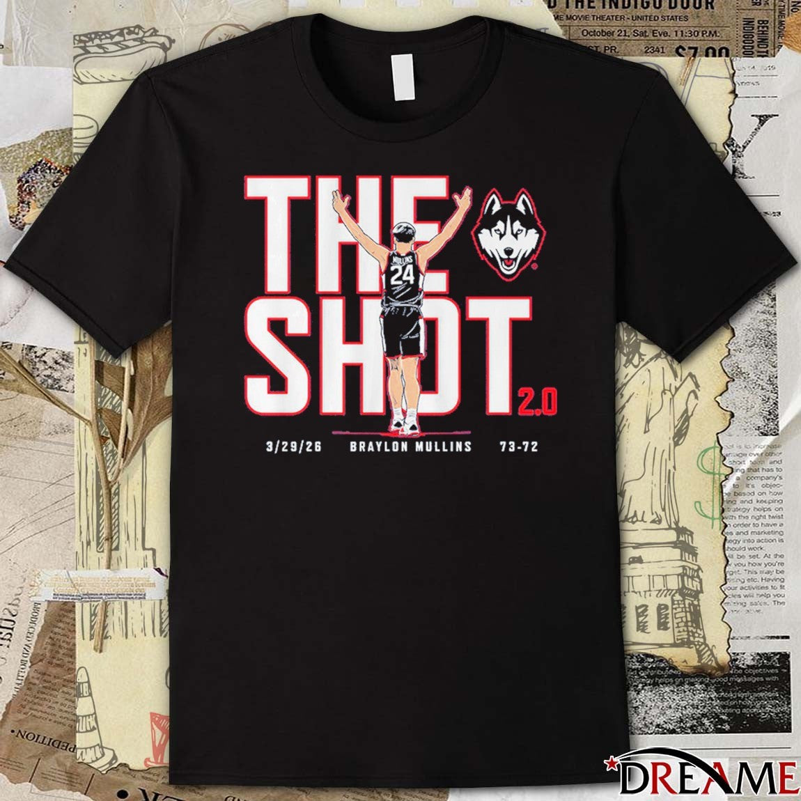 UConn Huskies Basketball Braylon Mullins The Shot 2.0 March 29 2026 t-shirt