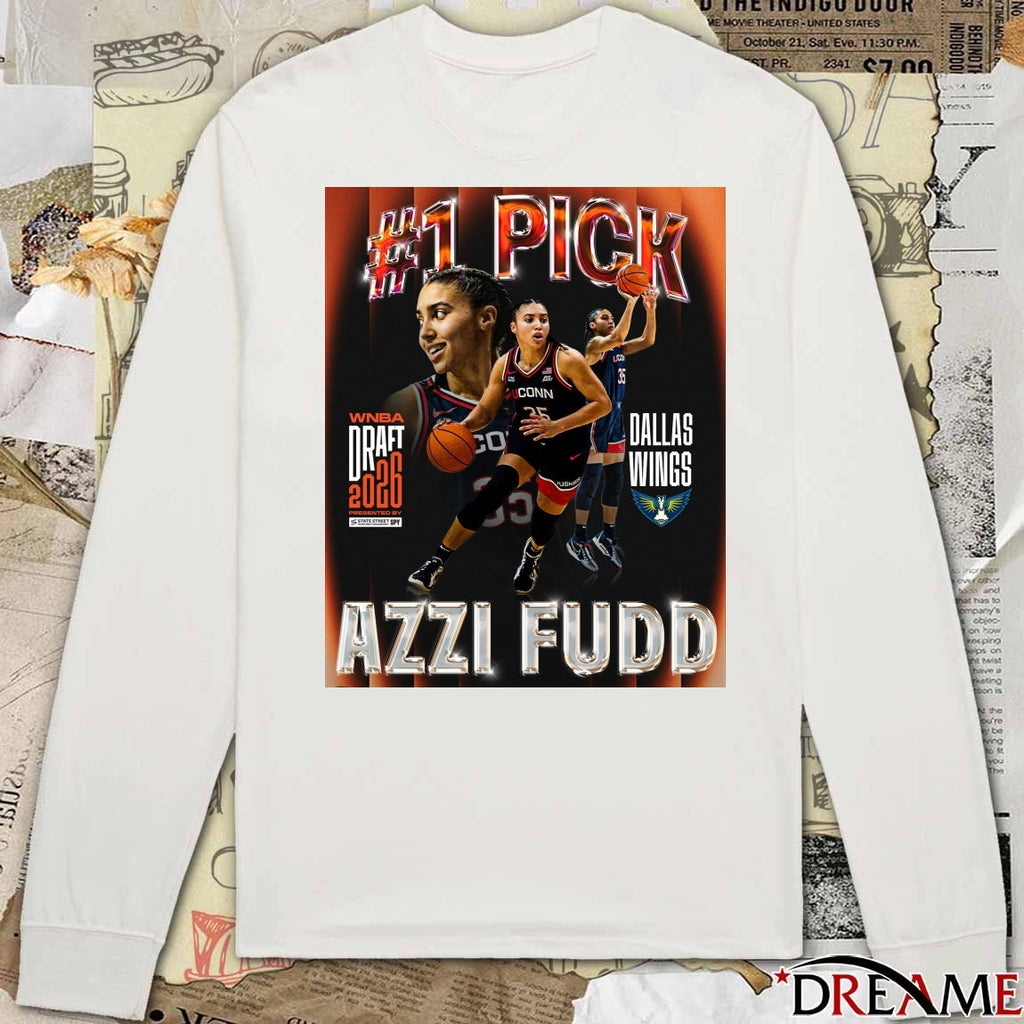 UConn Huskies basketball Azzi Fudd 2026 WNBA Draft by the Dallas Wings Poster t-shirt