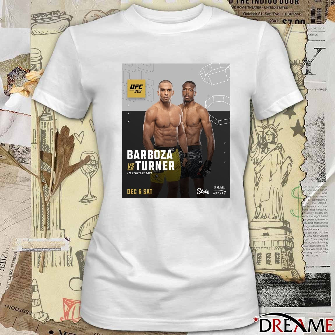 UFC 323 Barboza Vs Turner Lightweight Bout Saturday December 6 2025 Poster t-shirt