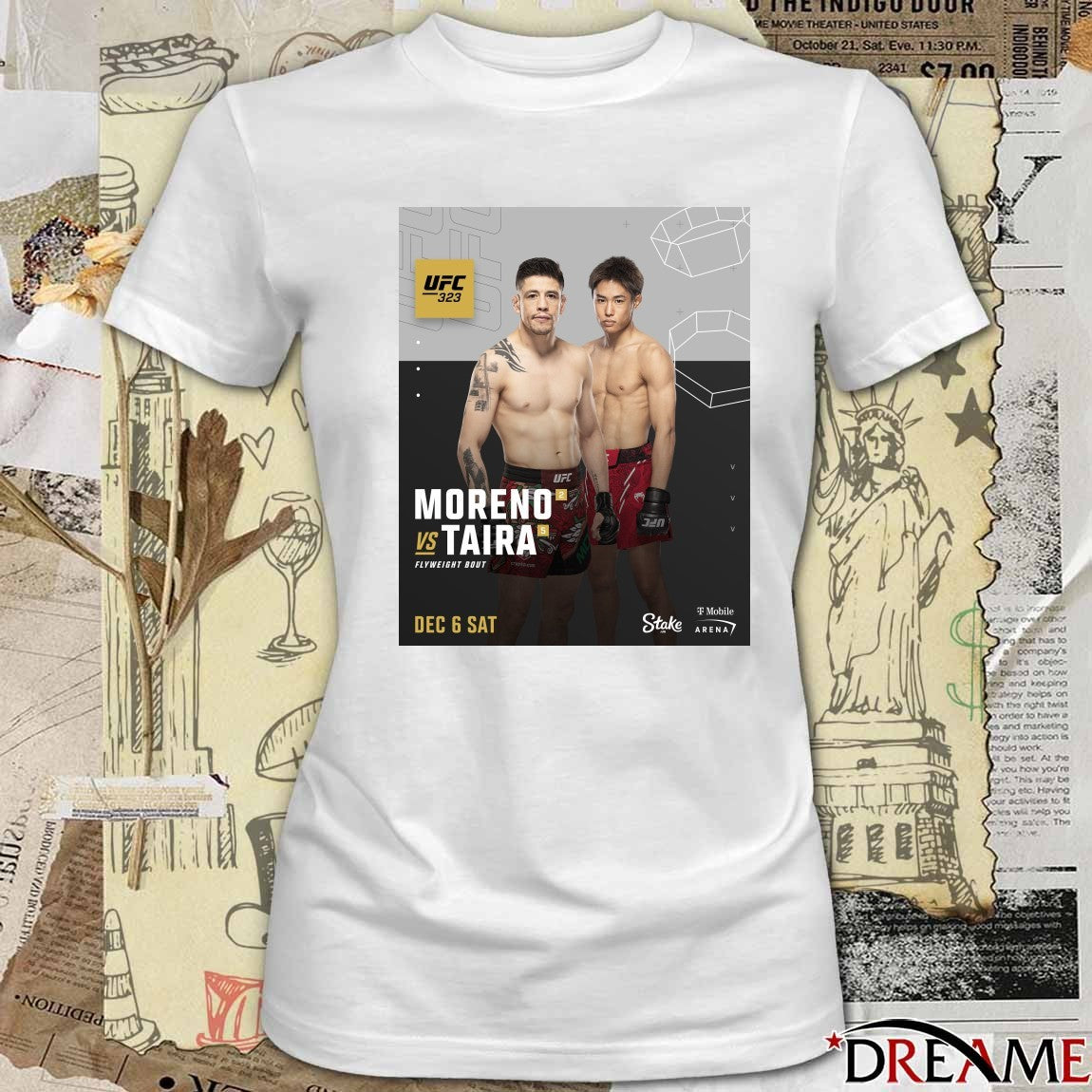 UFC 323 Moreno Vs Taira Flyweight Bout Saturday December 6 2025 Poster t-shirt