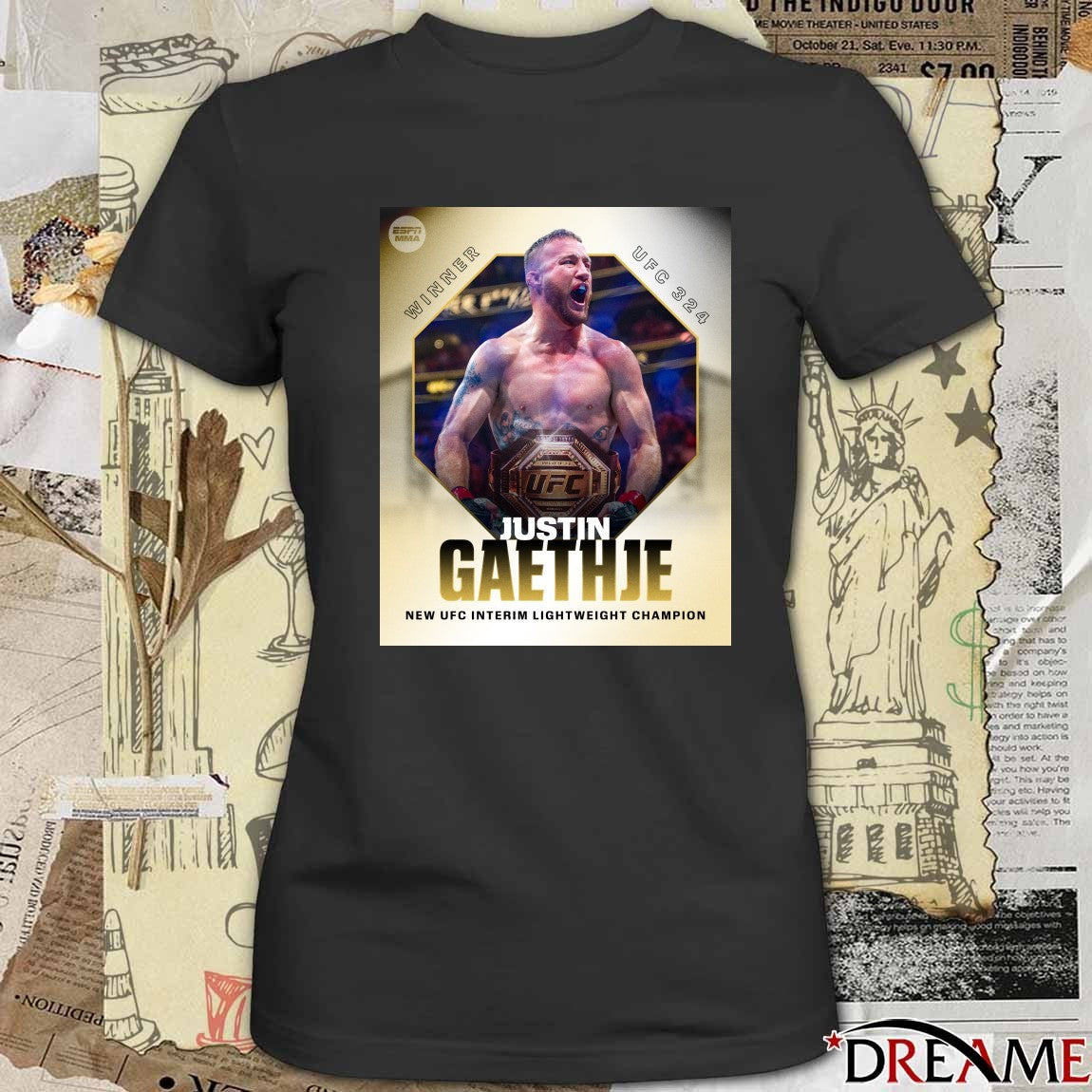 UFC 324 Winner Justin Gaethje New UFC Interim Lightweight Champion Poster t-shirt