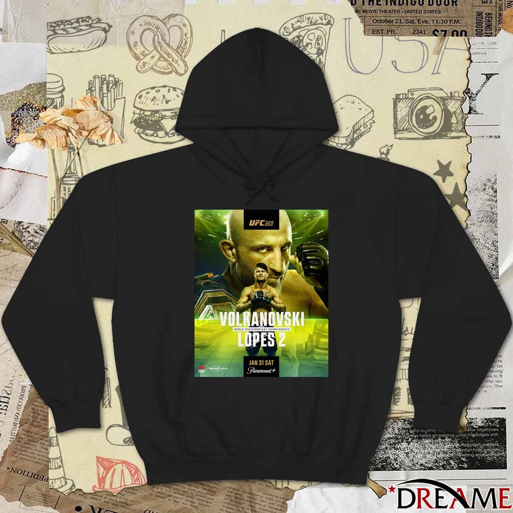 UFC 325 Volkanovski World Featherweight Championship Lopes 2 Mocom Jan 31 Sat 2025 Poster t-shirt