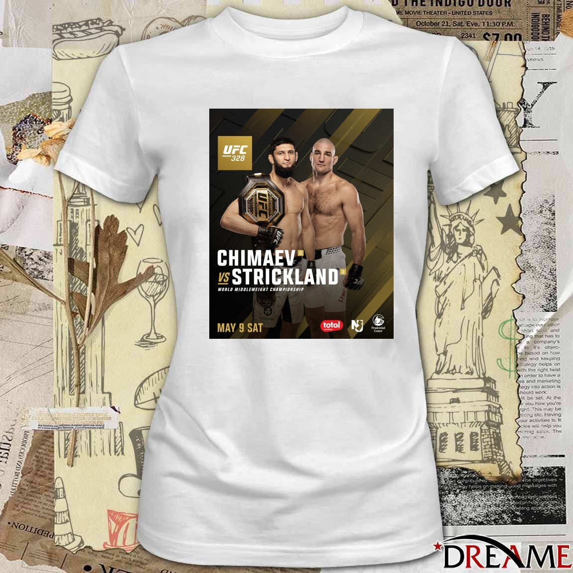 UFC 328 Chimaev Vs Strickland World Middleweight Championship May 9 2026 Poster t-shirt