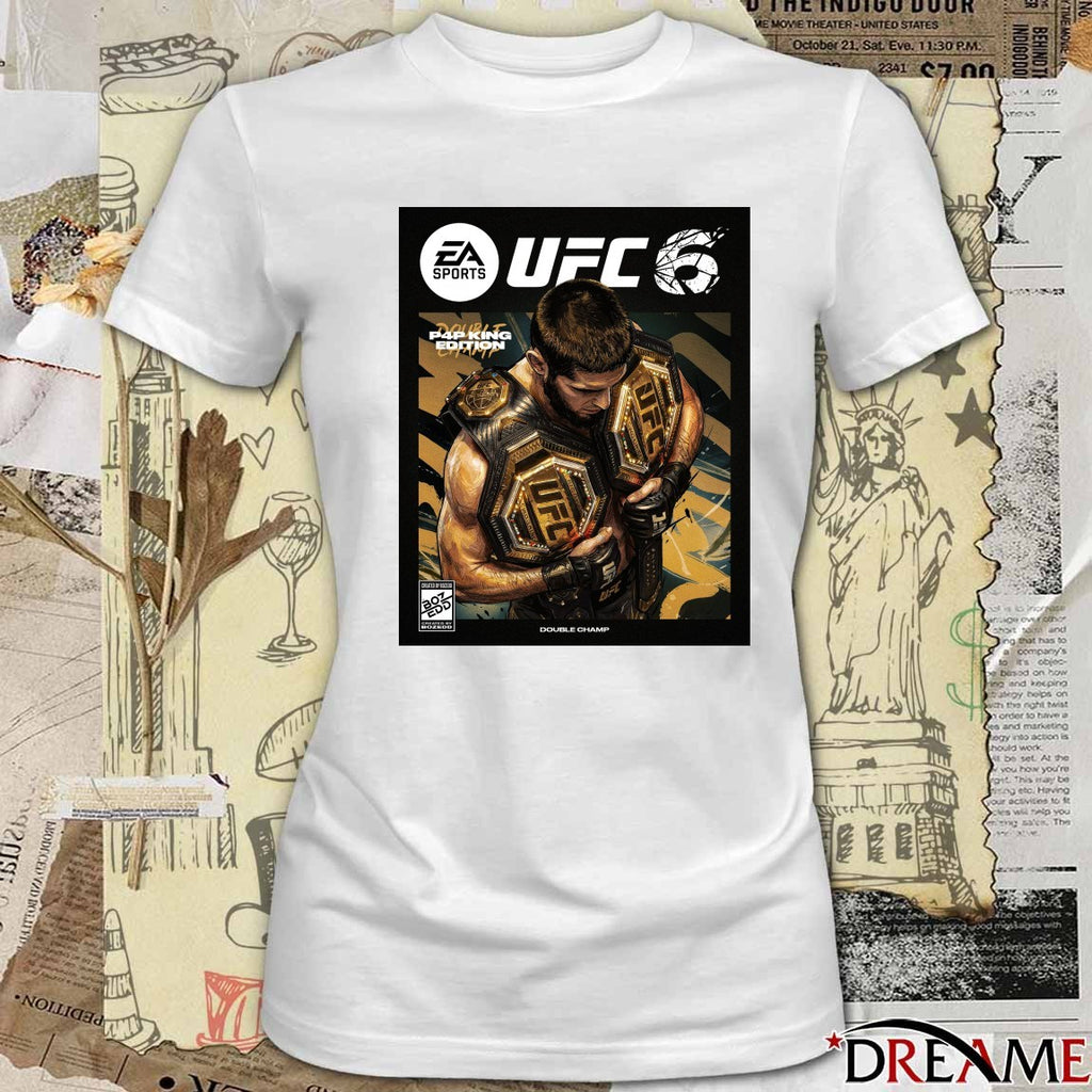 UFC 6 Double Champ P4P King Edition Islam Makhachev Poster t-shirt