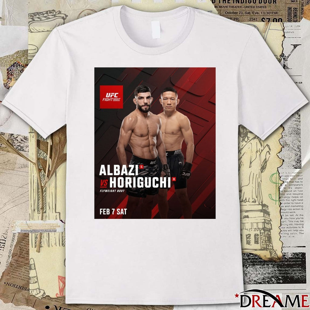 UFC Fight Night Amir Albazi Vs Kyoji Horiguchi Flyweight Bout February 7th 2026 Poster t-shirt