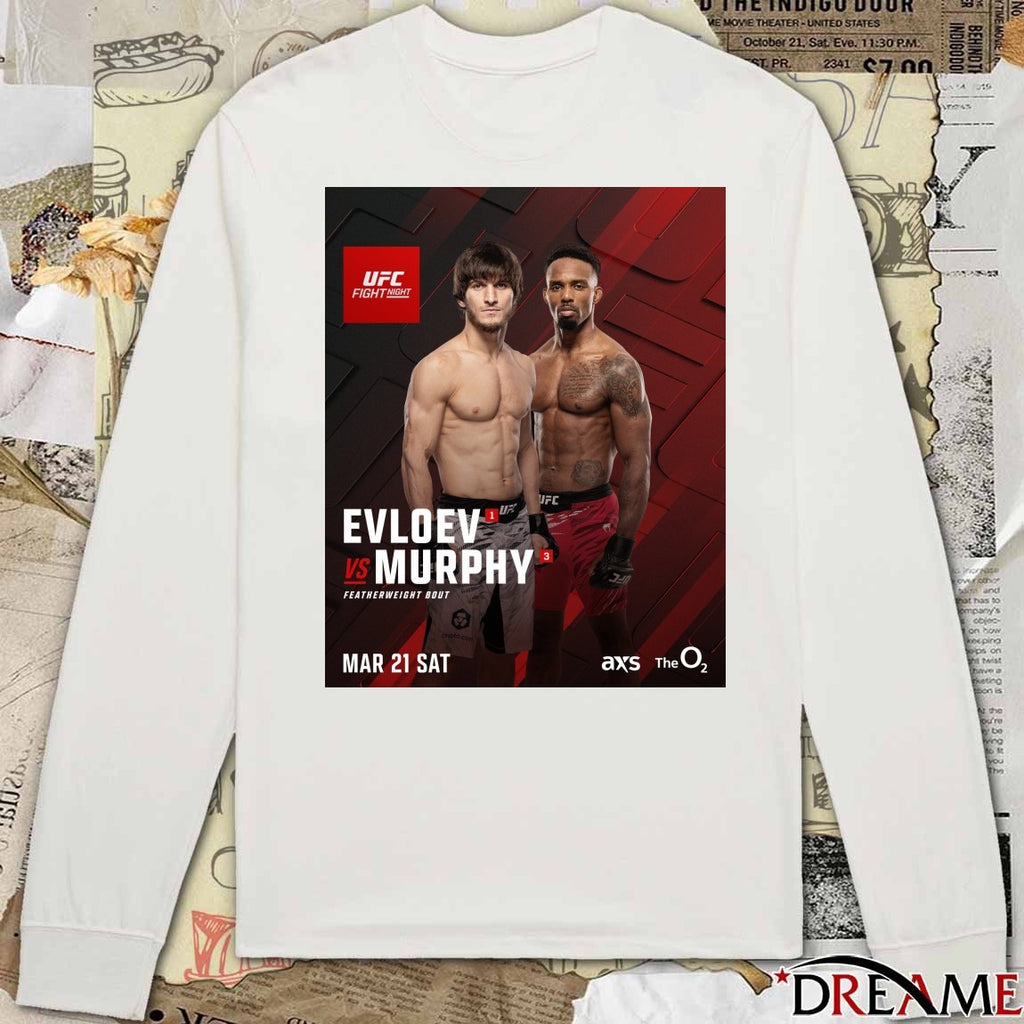 UFC Fight Night Evloev Vs Murphy Featherweight Bout March 21 2026 Poster t-shirt