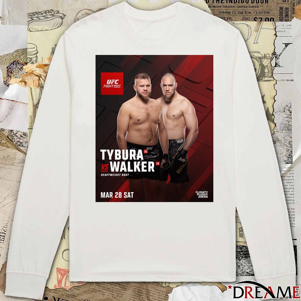 UFC Fight Night Tybura Vs Walker Heavyweight Bout March 28 2026 Poster t-shirt