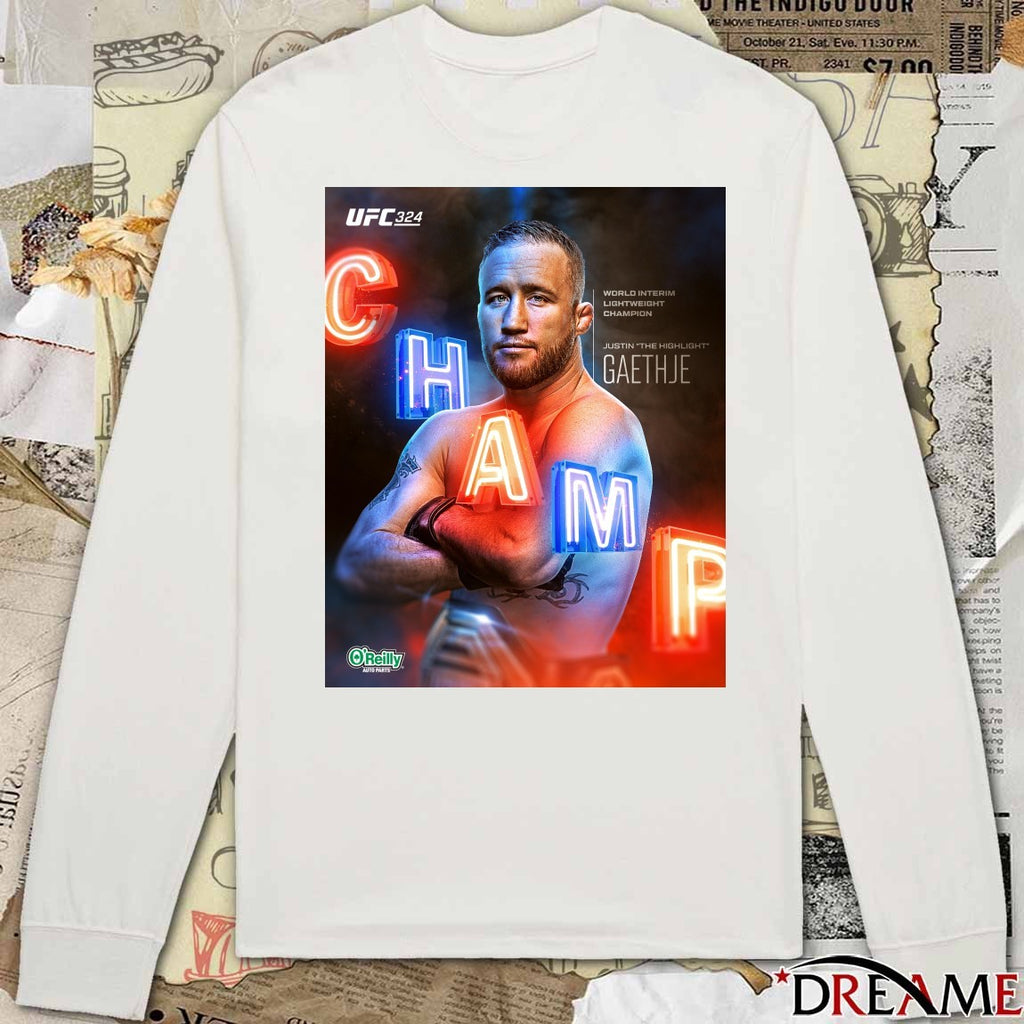 UFC Justin The Highlight Gaethje World Interim Lightweight Champion Poster t-shirt