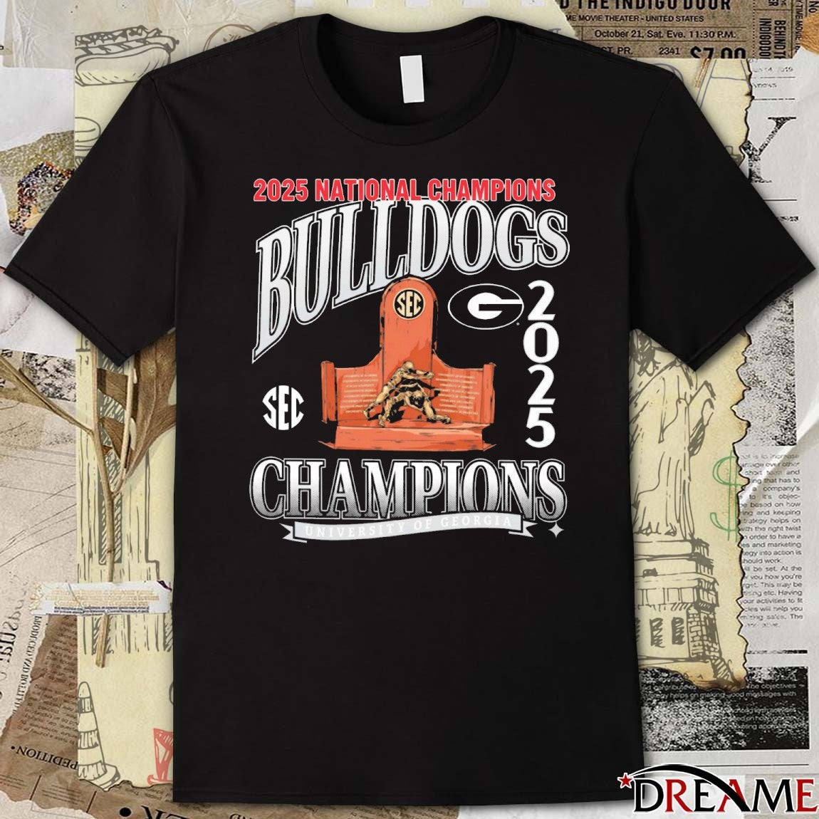 UGA Georgia Bulldogs 2025 SEC Football Champions University Of Georgia t-shirt