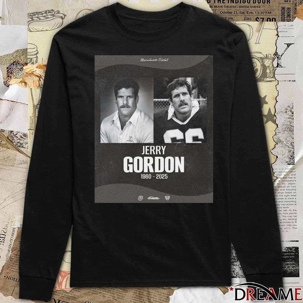 UMass Football Mourn The Passing Of Jerry Gordon 1960 – 2025 Poster t-shirt