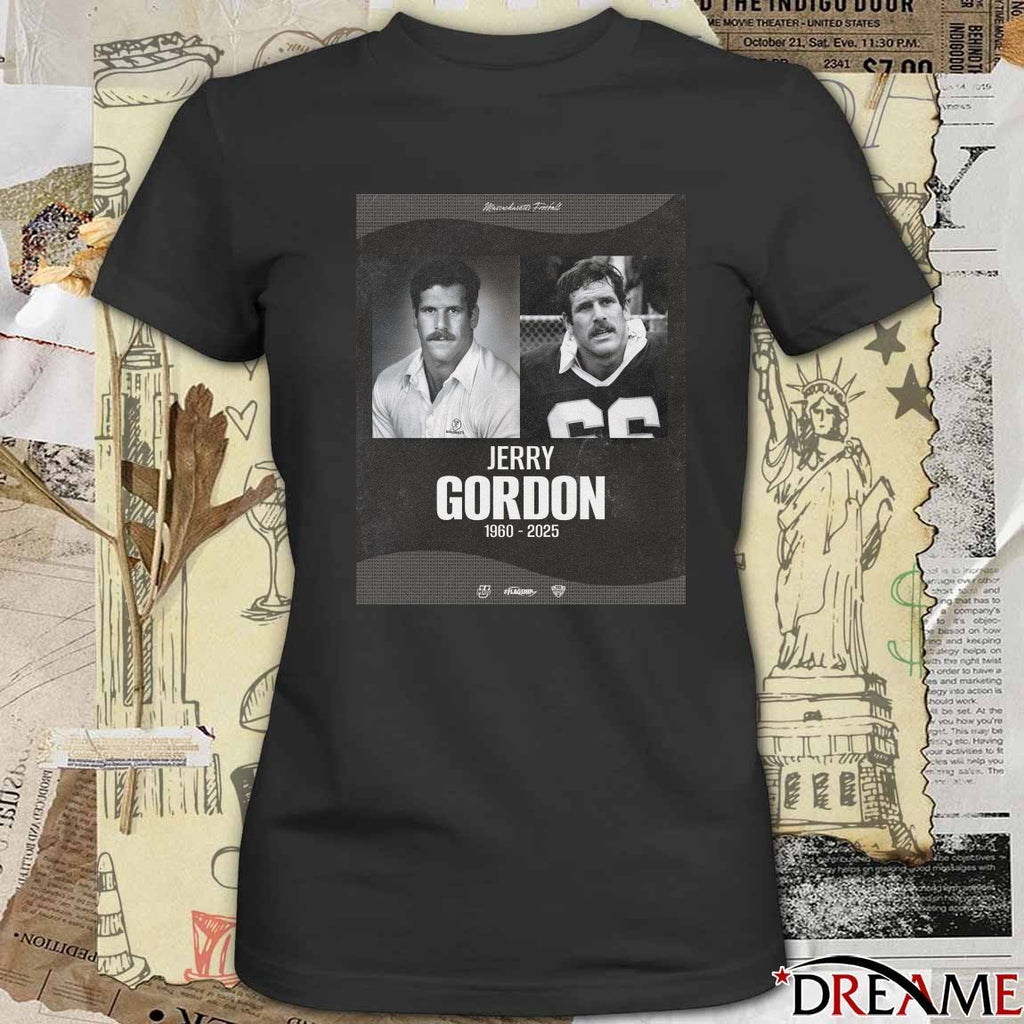 UMass Football Mourn The Passing Of Jerry Gordon 1960 – 2025 Poster t-shirt