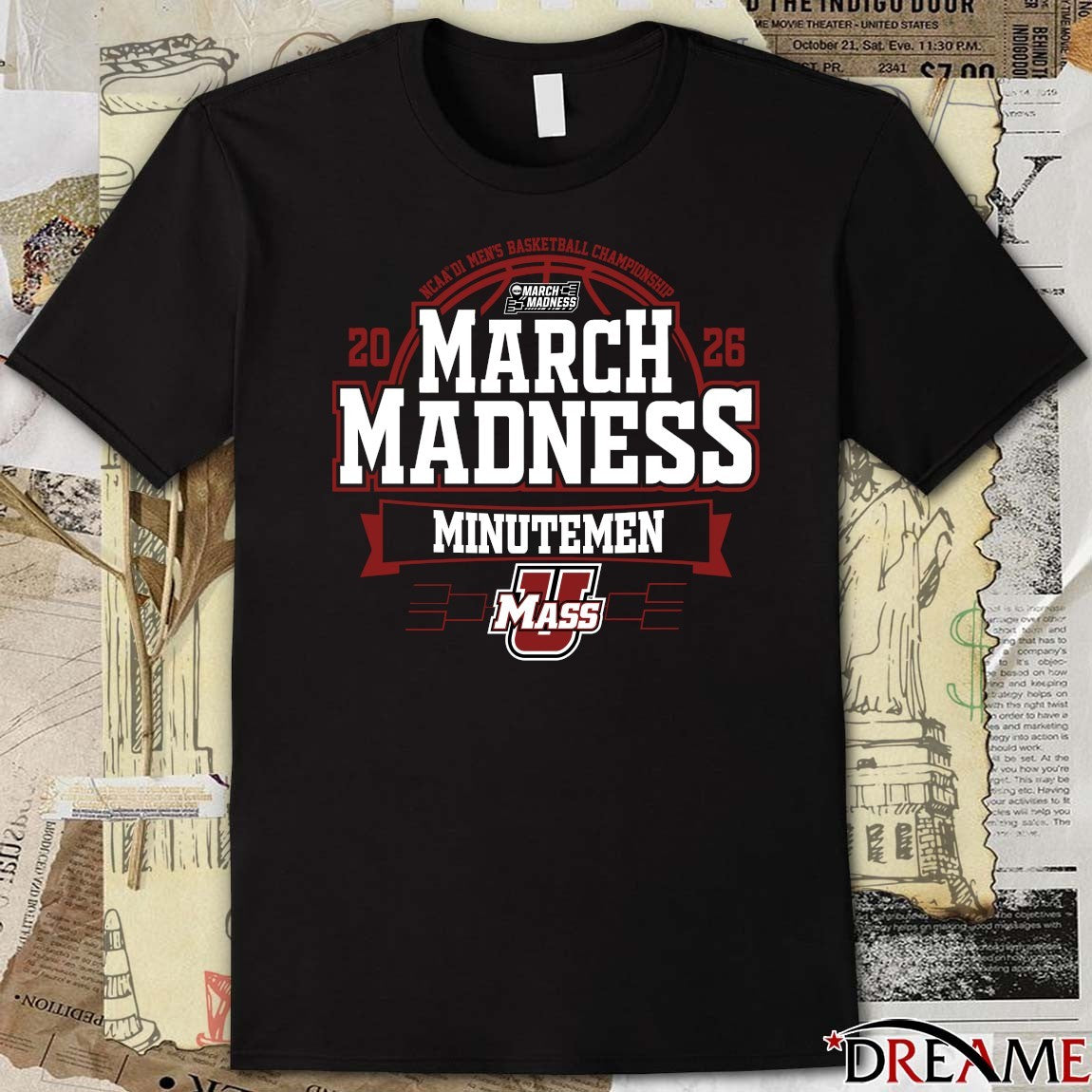 UMass Minutemen 2026 NCAA DI Men’s Basketball Championship March Madness t-shirt