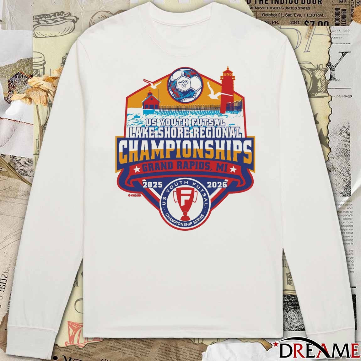 US Youth Futsal Lake Shore Regional Championships Grand Rapids, MI 2025-2026 Logo t-shirt