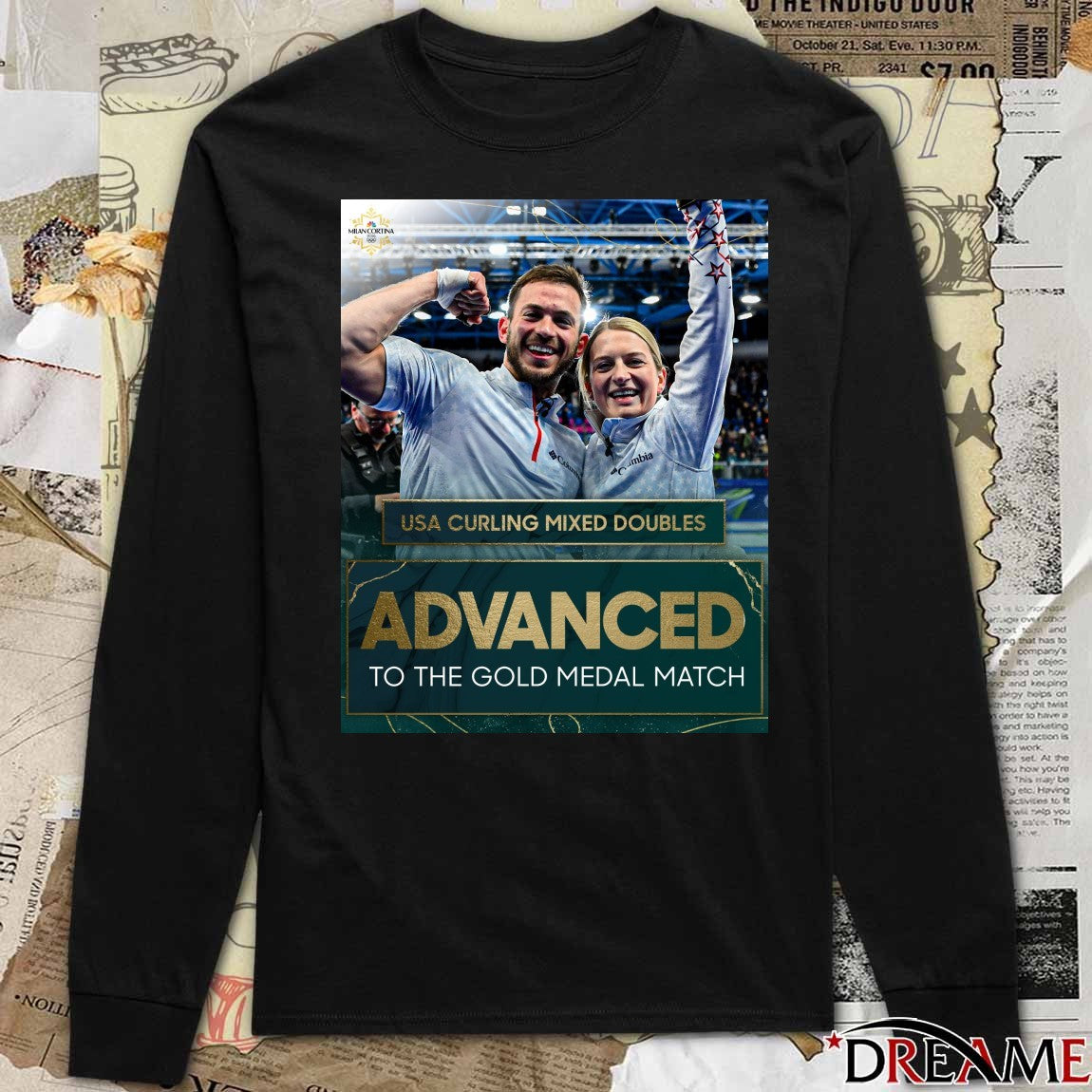 USA Curling Mixed Doubles Advanced To The Gold Medal Match Poster t-shirt