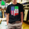 USA & Iran Flag Distressed Graphic Political T-Shirt