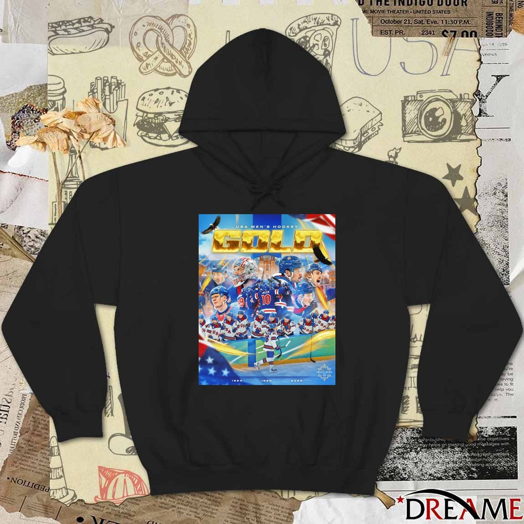 USA Men’s Hockey Gold 1960 – 2026 Winter Olympics Milan Cortina Poster t-shirt