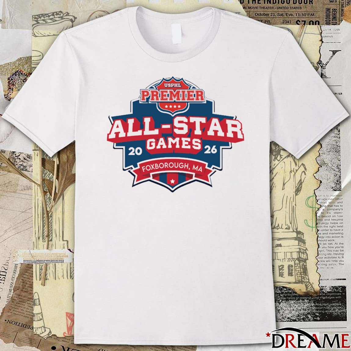 USPHL Premier All-Star Game 2026 Foxborough MA Logo t-shirt