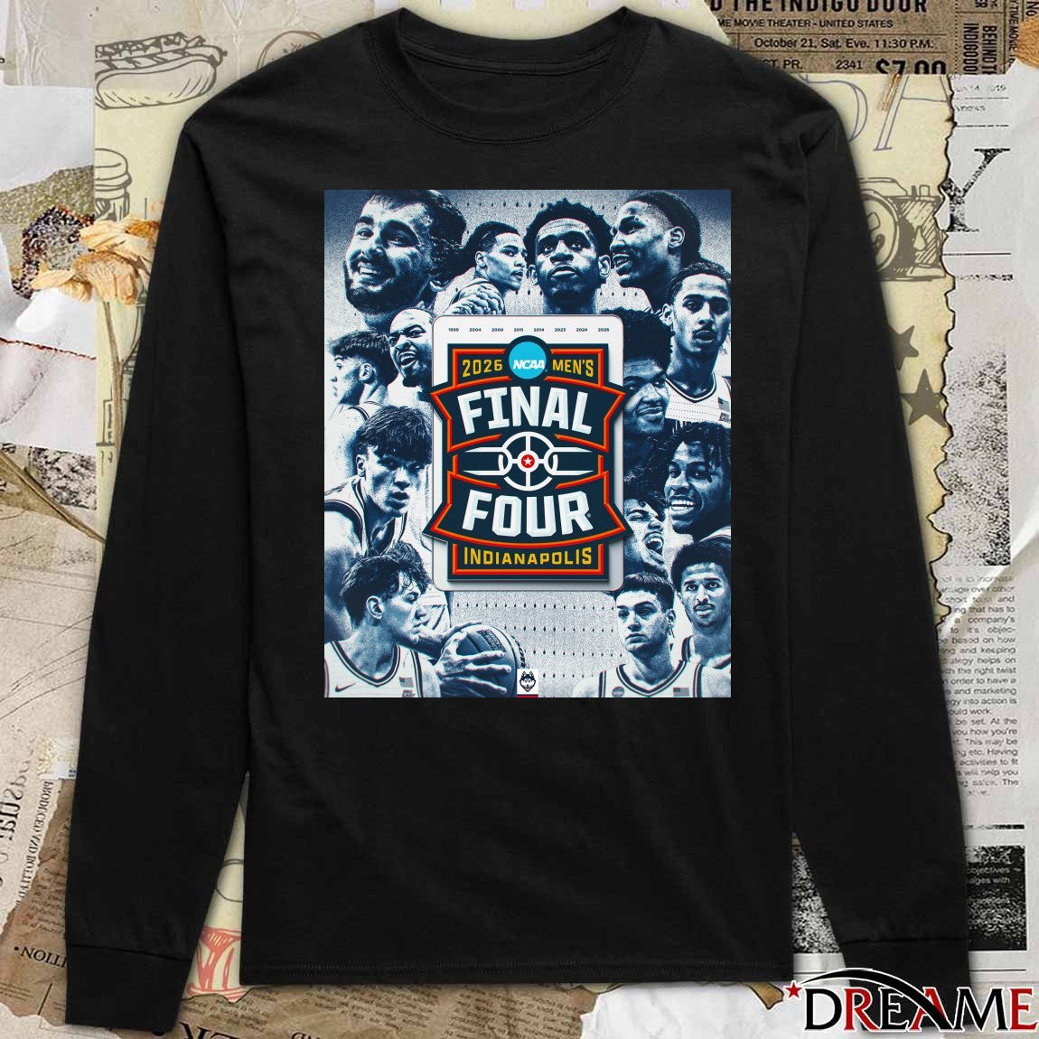 Uconn Huskies 2026 NCAA Men’s Basketball Final Four Indianapolis Champions Poster t-shirt
