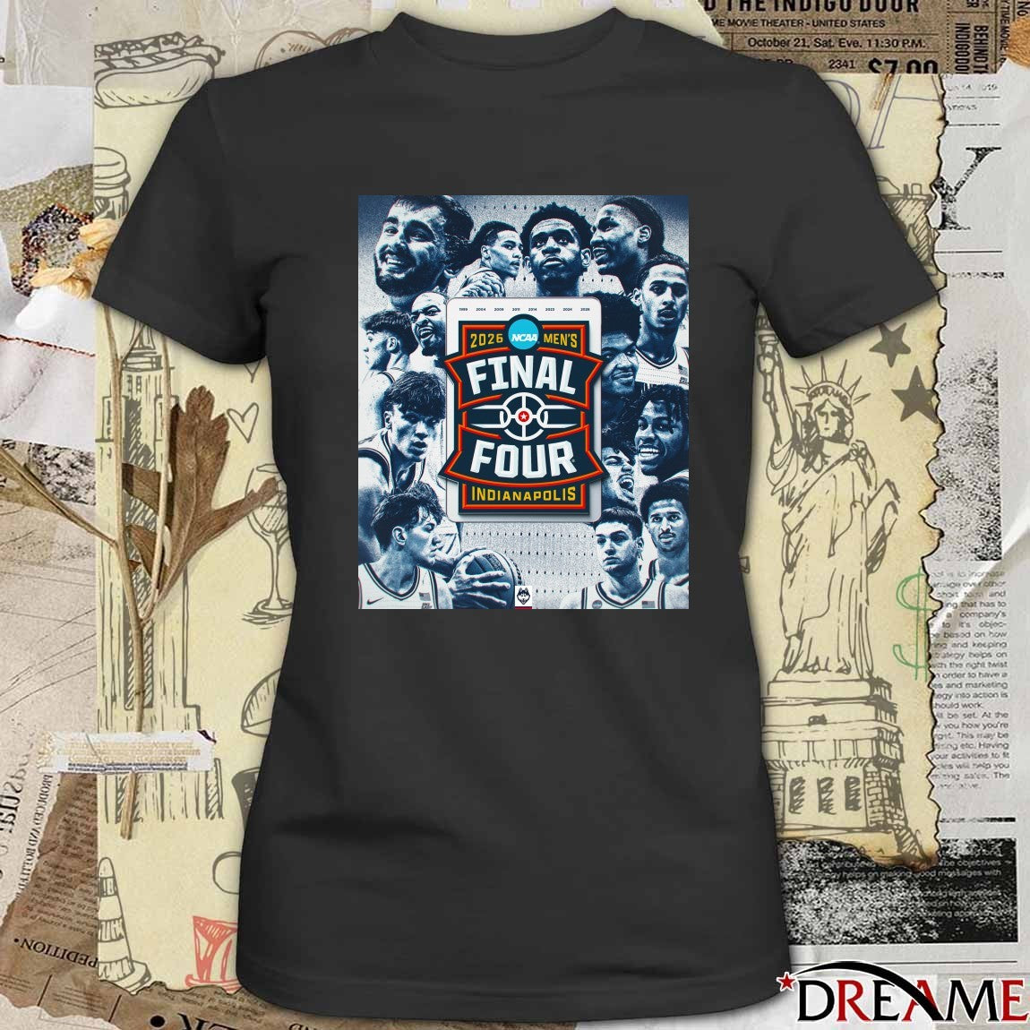 Uconn Huskies 2026 NCAA Men’s Basketball Final Four Indianapolis Champions Poster t-shirt