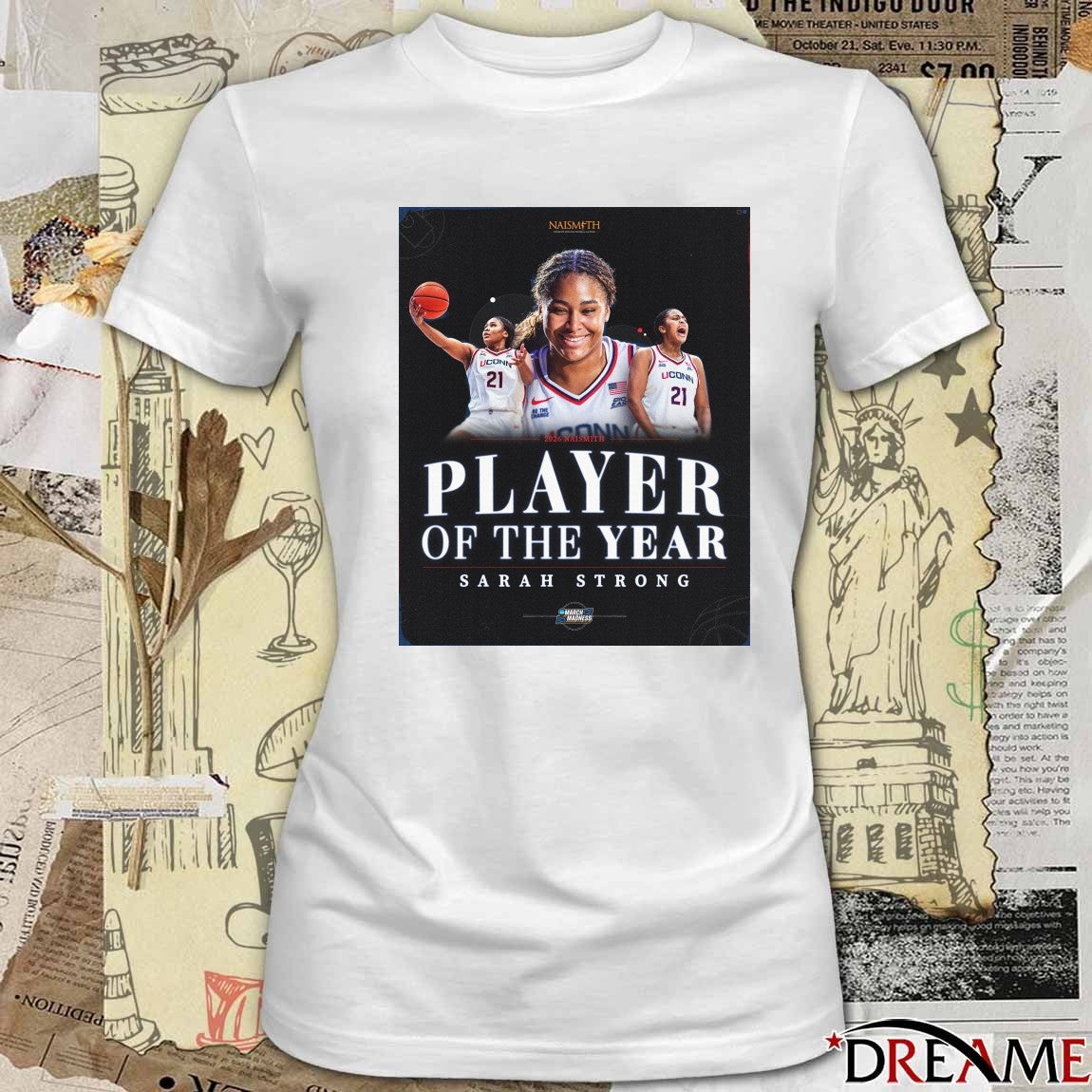 Uconn Huskies Sarah Strong 2026 Naismith Player of the Year Poster t-shirt