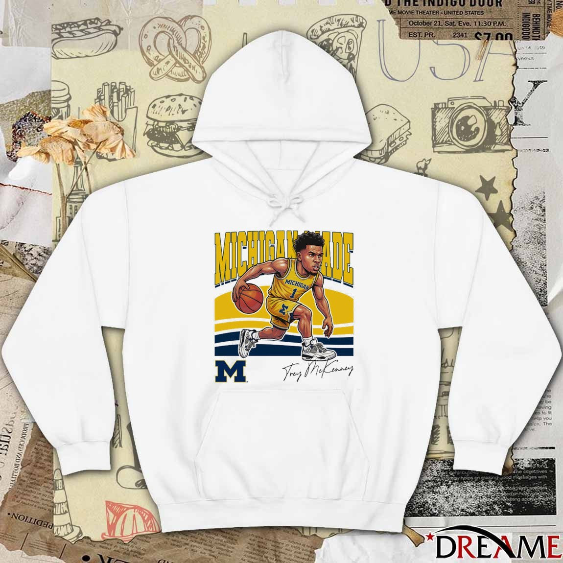 University of Michigan Basketball Trey McKenney Michigan Made Caricature Signature t-shirt