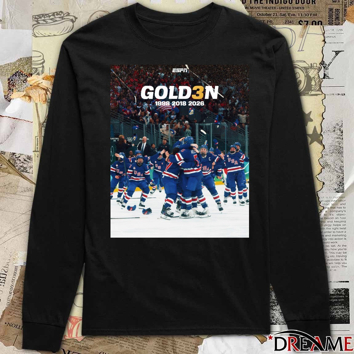 Usa Women’s Hockey Will Take Home The Gold For The Third Time 1998 2018 2026 t-shirt