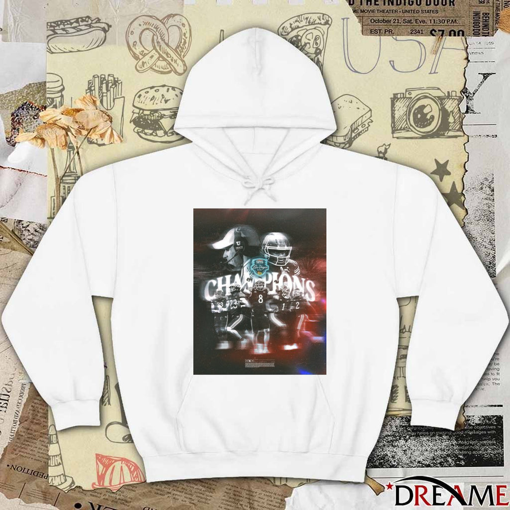 Utah Utes 2025 SRS Distribution Las Vegas Bowl Champions Crowned in Vegas Poster t-shirt