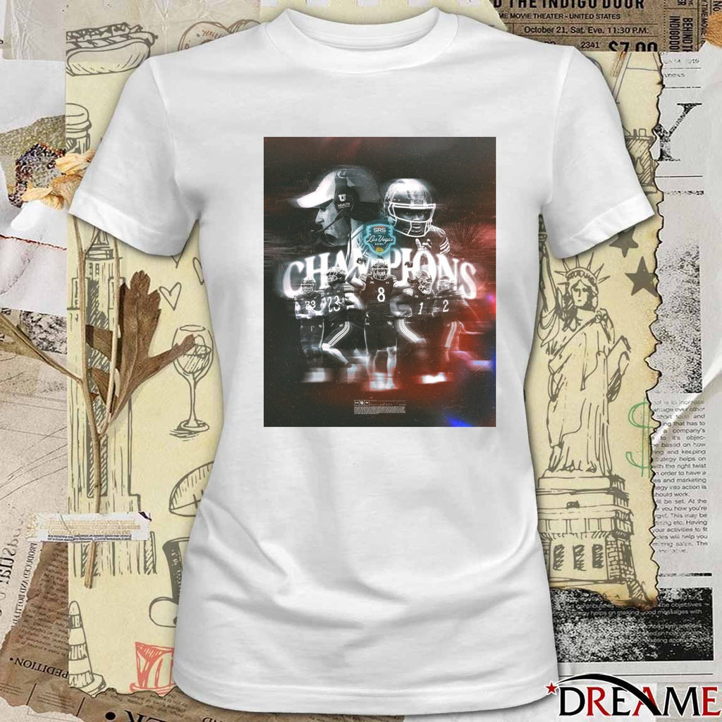 Utah Utes 2025 SRS Distribution Las Vegas Bowl Champions Crowned in Vegas Poster t-shirt