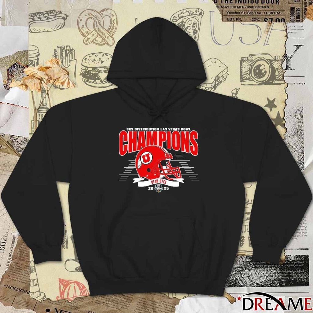 Utah Utes Football To Champions 2025 SRS Distribution Las Vegas Bowl Helmet t-shirt