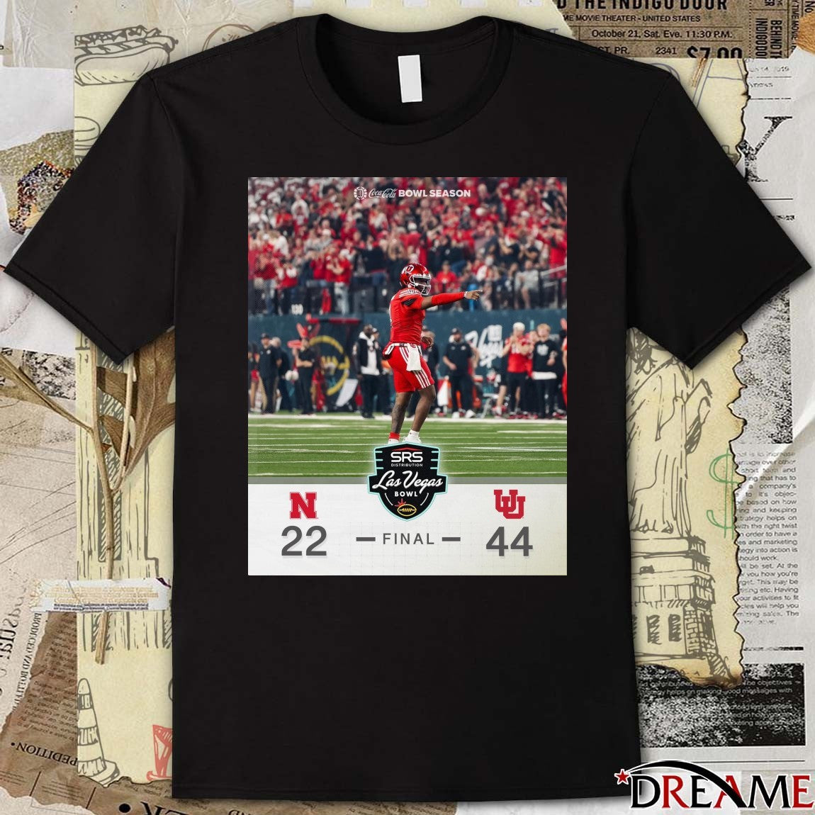 Utah Utes defeated Nebraska Cornhuskers Final Score 44-22 2025 Las Vegas Bowl Poster t-shirt